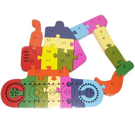 Puzzle in Legno ESCAVATORE Giochi per ba...